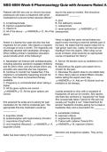 NSG 6005 Week 6 Pharmacology Quiz with Answers Rated A