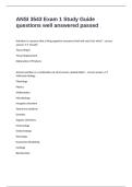 ANSI 3543 Exam 1 Study Guide questions well answered passed