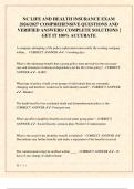 NC LIFE AND HEALTH INSURANCE EXAM  2026&sol;2027 COMPREHENSIVE QUESTIONS AND  VERIFIED ANSWERS&sol; COMPLETE SOLUTIONS &vert; GET IT 100&percnt; ACCURATE