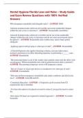 Dental Hygiene Florida Laws and Rules &ndash; Study Guide  and Exam Review Questions with 100&percnt; Verified  Answers