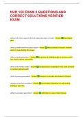 NUR 155 EXAM 2 QUESTIONS AND CORRECT SOLUTIONS VERIFIED EXAM
