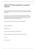 NSCA CPT Exam questions n answers rated A&plus;