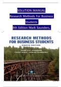 Solution Manual &ndash; Research Methods for Business Students&comma; 8th Edition by Mark Saunders &vert; Verified Complete PDF &vert; Latest 2025 Update
