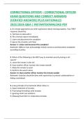 CORRECTIONAL OFFICER &ndash; CORRECTIONAL OFFICER  EXAM QUESTIONS AND CORRECT ANSWERS  &lpar;VERIFIED ANSWERS&rpar; PLUS RATIONALES  2025&vert;2026 Q&A &vert; INSTANTDOWNLOAD PDF