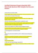 Certified Professional Property Specialist CPPS - Study Guide Questions With Complete And Accurate Answers