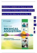 Worksheet Answer Keys &ndash; Medical Assisting&colon; Administrative & Clinical Competencies &lpar;MindTap Course List&rpar;&comma; 9th Edition by Michelle Blesi &vert; Verified Complete PDF