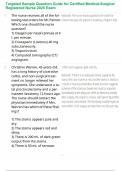 Targeted Sample Question Guide for Certified Medical-Surgical Registered Nurse 2025 Exam