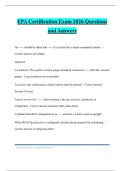 EPA Certification Exam 2026 Questions and Answers