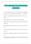 EPA Certification Exam 2026 Questions and Answers