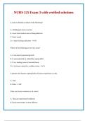 NURS 225 Exam 3 with verified solutions