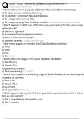 ZDTE - MCQs - Advanced&lowbar;Cybersecurity&lowbar;Services Part 1 Exam Questions and Answers 100&percnt; Pass &vert;Verified and Updated &vert;Graded A&plus;