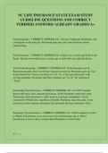 NC LIFE INSURANCE STATE EXAM STUDY  GUIDELINE QUESTIONS AND CORRECT  VERIFIED ANSWERS&sol; ALREADY GRADED A&plus;
