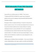 D220 Informatics Exam 2026 Questions and Answers