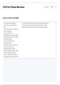 CFCM Final Review Exam Questions and Answers 100&percnt; Pass &vert;Verified and Updated &vert;Graded A&plus;