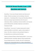 NSG5130 Mental Health Exam 1 2026 Questions and Answers