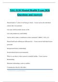 NSG 5130 Mental Health Exam 2026 Questions and Answers