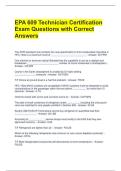EPA 609 Technician Certification Exam Questions with Correct Answers 