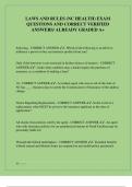 LAWS AND RULES &lpar;NC HEALTH&rpar; EXAM  QUESTIONS AND CORRECT VERIFIED  ANSWERS&sol; ALREADY GRADED A&plus;