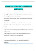 Grief RNSG 1538 Exam 2026 Questions and Answers