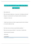NCUK BUSINESS Exam 2026 Questions and Answers