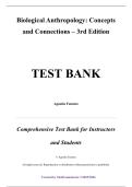 Test Bank — Biological Anthropology: Concepts and Connections, 3rd Edition — Agustín Fuentes