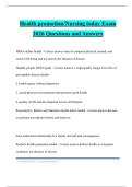 Health promotion&sol;Nursing today Exam 2026 Questions and Answers