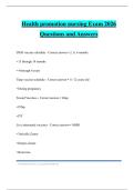 Health promotion nursing Exam 2026 Questions and Answers