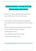 Health Promotion - Nursing 290 Exam 2026 Questions and Answers