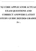 NJ CORE APPLICATOR ACTUAL EXAM QUESTIONS AND CORRECT ANSWERS LATEST STUDY GUIDE 2025&sol;2026 GRADED A&plus; &period;