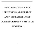 ANSC 3010 ACTUAL EXAM QUESTIONS AND CORRECT ANSWERS LATEST GUIDE 2025&sol;2026 GRADED A &plus; BEST FOR REVISION &period;