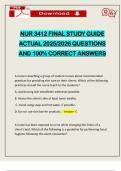 NUR 3412 FINAL STUDY GUIDE ACTUAL 2025&sol;2026 QUESTIONS AND 100&percnt; CORRECT ANSWERS