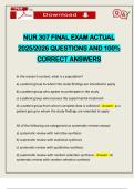NUR 307 FINAL EXAM ACTUAL 2025&sol;2026 QUESTIONS AND 100&percnt; CORRECT ANSWERS
