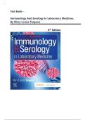 Test Bank - Immunology and Serology in Laboratory Medicine&comma; 8th Edition - Turgeon&comma; Chapters 1 - 27&vert;&vert; Complete Latest Guide A&plus;