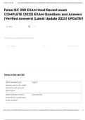 Fema ISC 200 EXAM Most Recent exam COMPLETE &lpar;2025&rpar; EXAM Questions and Answers &lpar;Verified Answers&rpar; &lpar;Latest Update 2025&rpar; UPDATE&excl;&excl;