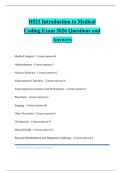 D521 Introduction to Medical Coding Exam 2026 Questions and Answers