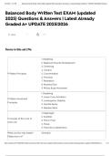 Balanced Body Written Test EXAM &lpar;updated 2025&rpar; Questions & Answers &vert; Latest Already Graded A&plus; UPDATE 2025&vert;2026