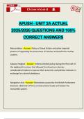 APUSH - UNIT 2A ACTUAL 2025&sol;2026 QUESTIONS AND 100&percnt; CORRECT ANSWERS