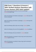 CMA Exam 1 Questions & Answers &vert; 100&percnt; Verified solutions &vert;Questions with Correct Answers 2025 latest update&excl;&excl;