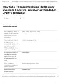 WGU C954 IT Management Exam &lpar;2025&rpar; Exam Questions & Answers &vert; Latest Already Graded A&plus; UPDATE 2025&vert;2026&excl;&excl;