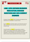 L4M2 - CIPS&colon; DEFINING BUSINESS NEED ACTUAL 2025&sol;2026 QUESTIONS AND 100&percnt; CORRECT ANSWERS