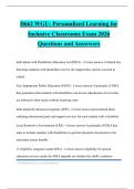 D662 WGU- Personalized Learning for Inclusive Classrooms Exam 2026 Questions and Answwers