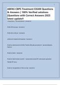 ABFAS CBPS Treatment EXAM Questions & Answers &vert; 100&percnt; Verified solutions &vert;Questions with Correct Answers 2025 latest update&excl;&excl;