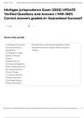 Michigan jurisprudence Exam &lpar;2025&rpar; UPDATE Verified Questions And Answers &vert; With 100&percnt; Correct Answers graded A&plus; Guaranteed Success&excl;&excl;