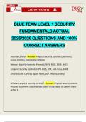 BLUE TEAM LEVEL 1 SECURITY FUNDAMENTALS ACTUAL 2025&sol;2026 QUESTIONS AND 100&percnt; CORRECT ANSWERS