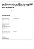 Real Estate test Arizona &num;5 EXAM &lpar;updated 2025&rpar; Questions & Answers &vert; Latest Already Graded A&plus; UPDATE 2025&vert;2026