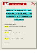 NEWEST 2025&sol;2026 TAX LAWS AND PRACTICE&colon; INDIRECT TAX UPDATES FOR 2025 EXAM Q&A 100&percnt; PASS