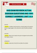 HHD EXAM REVISION ACTUAL 2025&sol;2026 QUESTIONS AND 100&percnt; CORRECT ANSWERS &vert; UNIT 3 & 4 TERMS