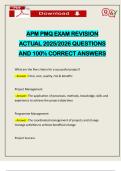 APM PMQ EXAM REVISION ACTUAL 2025&sol;2026 QUESTIONS AND 100&percnt; CORRECT ANSWERS