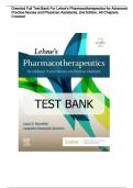 Test Bank Lehne's Pharmacotherapeutics for Advanced Practice Nurses and Physician Assistants&comma; 2nd Edition