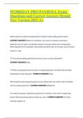 WORKDAY PRO PAYROLL Exam Questions and Correct Answers Brand New Version 2025 A&plus;&period;